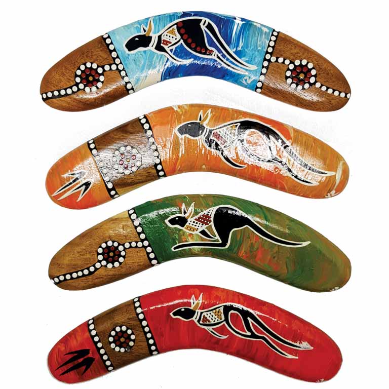 Hand Painted Animal 8 Inch Boomerang 3 BOAN 08 Animal Detailed Boomerang 8 Inch