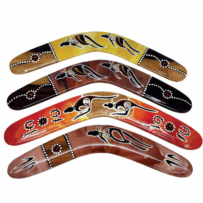 Hand Painted Animal 16 Inch Boomerang Resin 3 BOAR 16 Animal Detailed Resin Boomerang 16 Inch