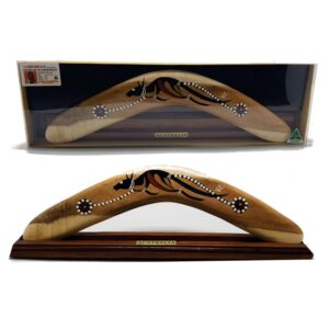 Boxed 14 Inch Traditional Boomerang with Stand