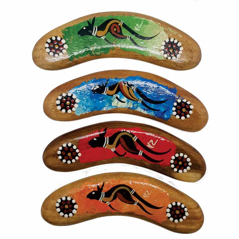 Hand Painted Animal 6 Inch Boomerang 3 COBO 06 Animal Basic Boomerang 6 Inch