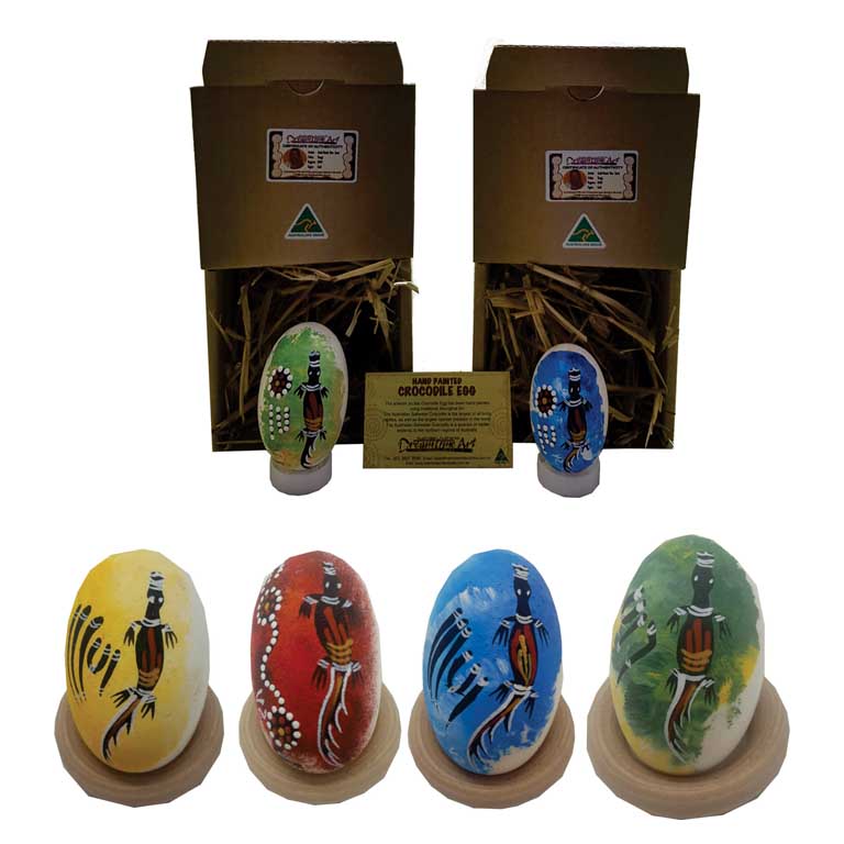 Crocodile Egg Hand Painted Animal Art 3 CREG 01 Crocodile Egg Handpainted