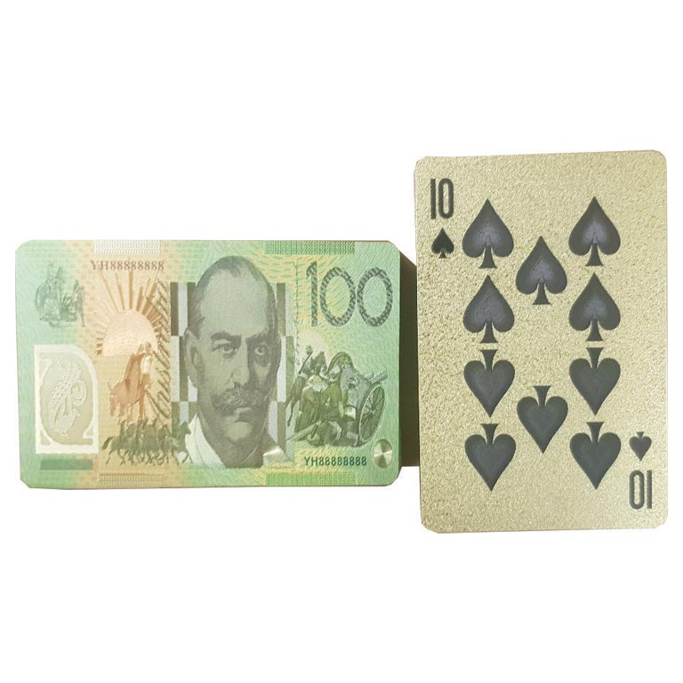 Gold $100 Playing Cards 3 MOO PLC 03 Playing Card Gold $100