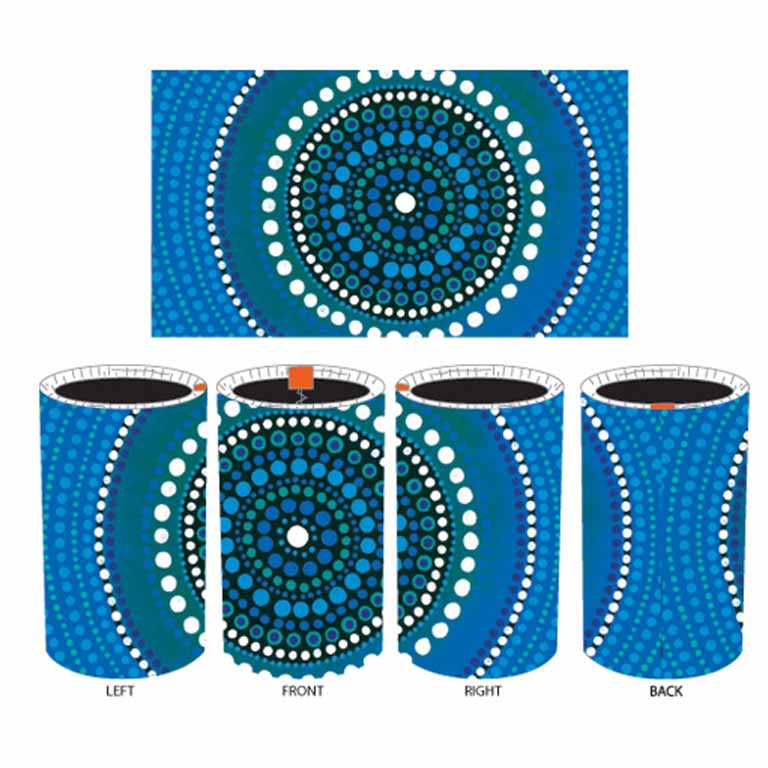 Mirii Dreamtime Collection Stubbie Cooler S1 Water 3 Mirii STUB 01