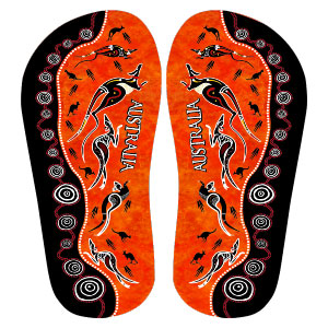 Australiana thongs kangaroos illustrated