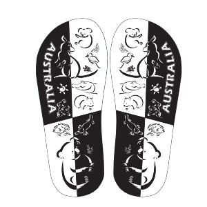 Australiana thongs koalas illustrated