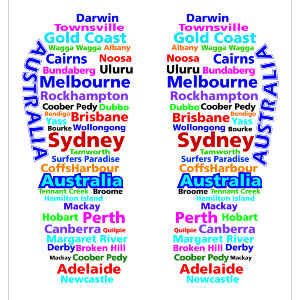 Australiana thongs city names