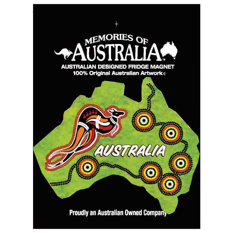 Green Roo Australia Map 11cm Resin Fridge Magnets 3 AUSFM 02 Resin magnet Map Green