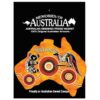 Orange Roo / Koala Australia Map 11cm Resin Fridge Magnets 2 AUSFM 04 resin Magnet Map Orange Animals