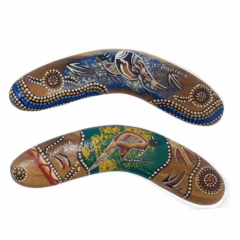 Hand Painted 8 Inch Boomerang 3 BOCO 08 Contemporary Boomerang 8 Inch
