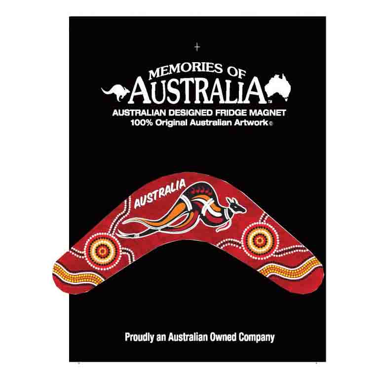 Boomerang Roo Red 11cm Resin Fridge Magnets 3 BRFM 04 Resin Magnet Boomerang Red Roo