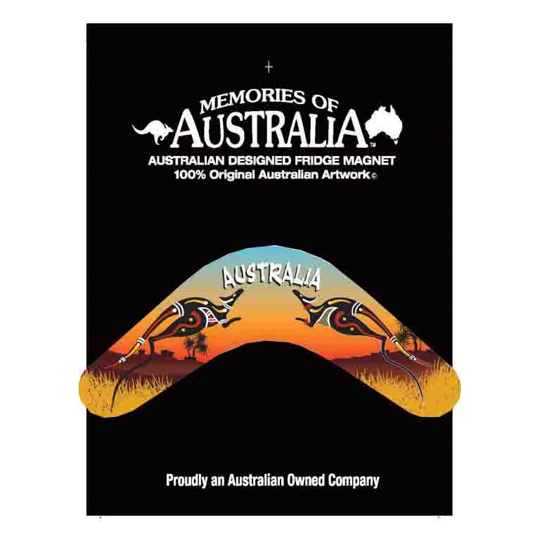 Boomerang Roo Outback 11cm Resin Fridge Magnets 3 BRFM 06 Resin Magnet Boomerang Outback