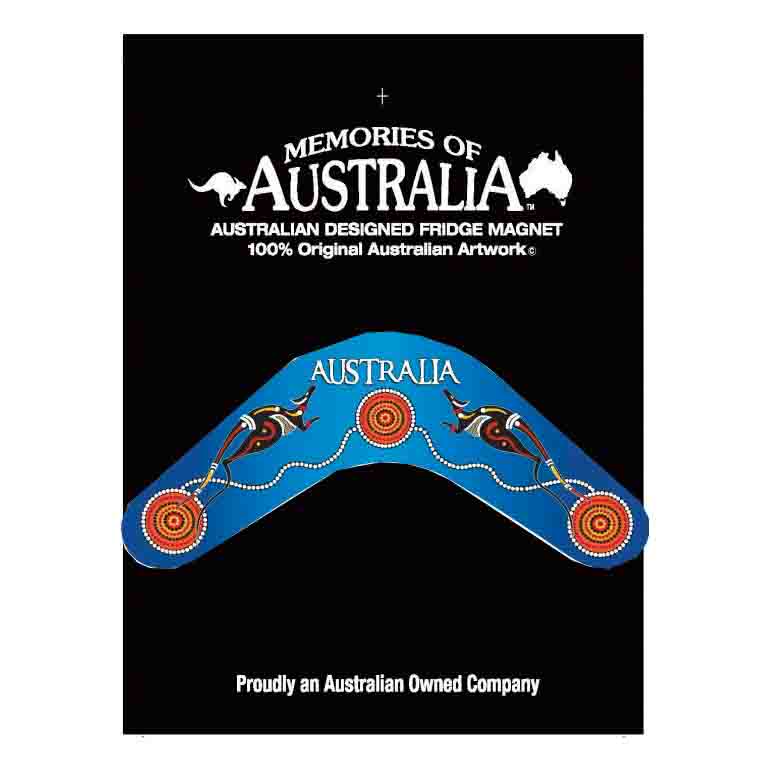 Boomerang Roos Blue 11cm Resin Fridge Magnets 3 BRFM 07 Resin Magnet Boomerang Blue