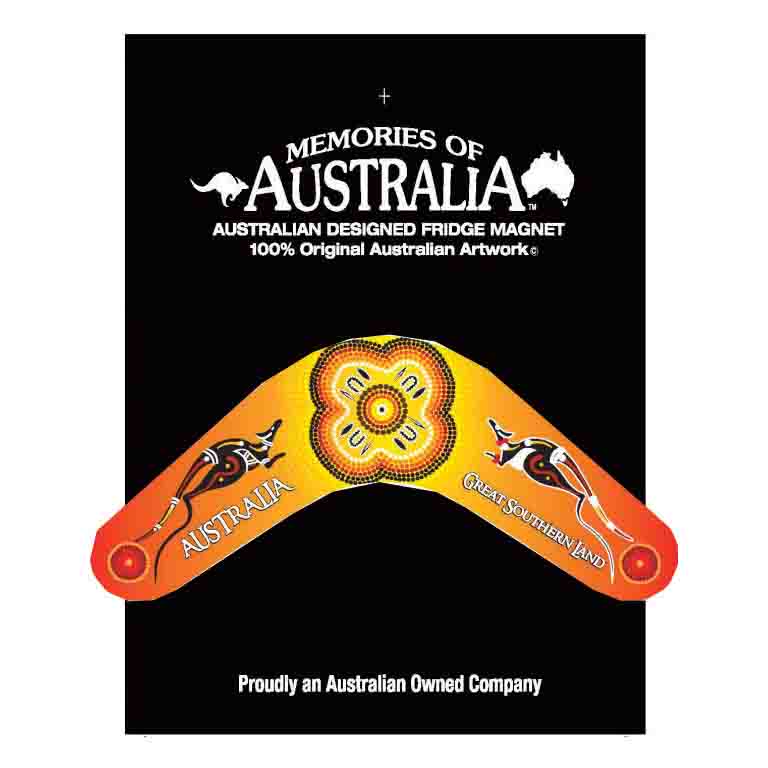 Boomerang Roos Orange 11cm Resin Fridge Magnets 3 BRFM 08 Resin Magnet Boomerang Orange Roo