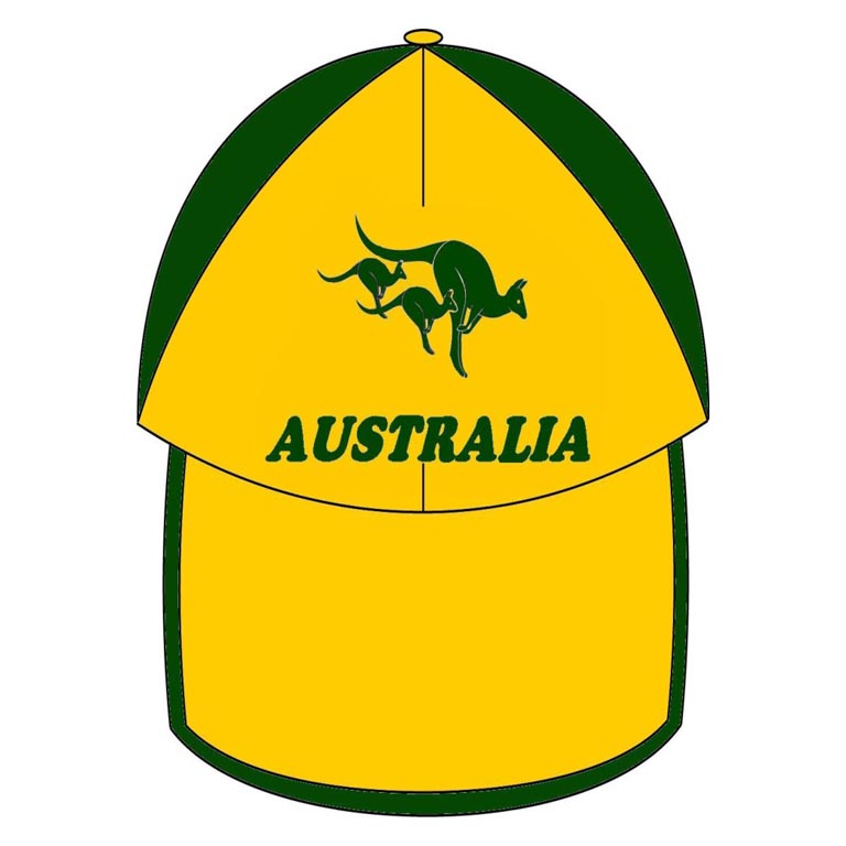 Yellow and Green 3 Kangas 3 MOA CAP 02 Cap Green and Gold Roos