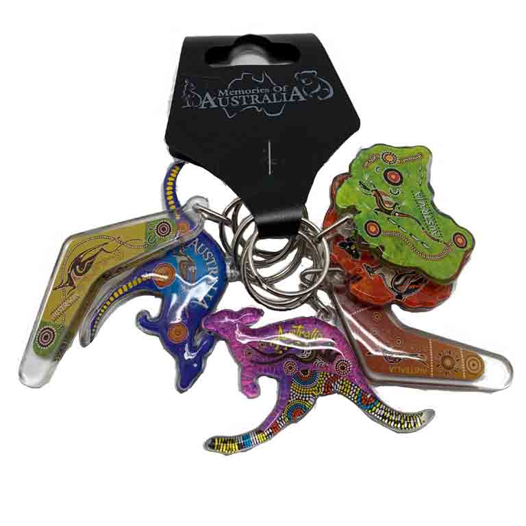 6pc set Roo / Boom / Map 3 MOA KRMIX 6pc 03 Keyring Set 6 Mixed