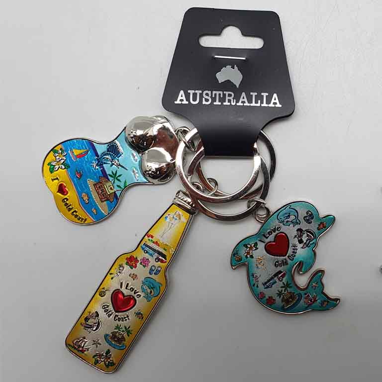 Keyring Metal Gold Coast 3 MOA KYM 01