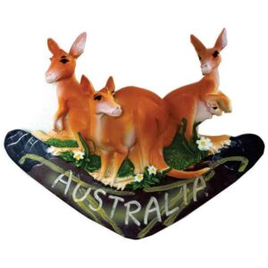 Kangaroos on Boomerangs 8 x 7cm Polyresin Magnet