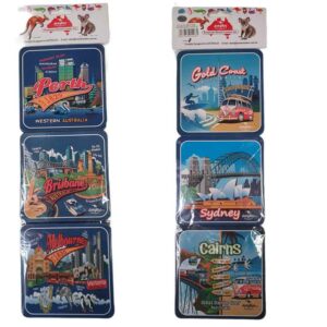 Neoprene Set 6 Coasters Cities