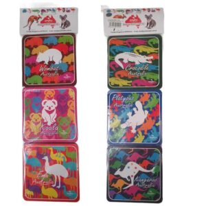 Neoprene Set 6 Coasters Colourful Animals