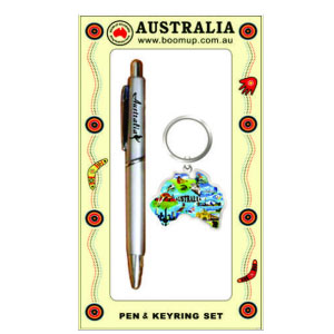 Australiana stationery - pen keyring set