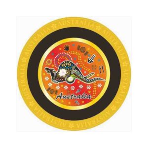 6inch Black and Aluminum Round Plate Aboriginal