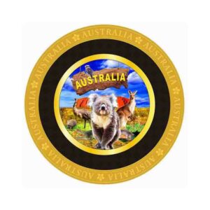 6inch Black and Aluminum Round Plate Animal