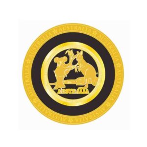 6inch Black Round Plate Gold Animal