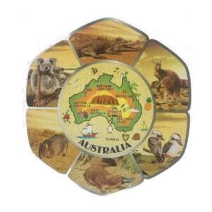 6inch Black and Aluminum Round Plate Gold Animal