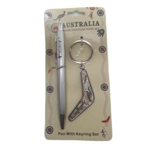 Hangsell Pen and Keyring Set Boomerang/Aboriginal Set