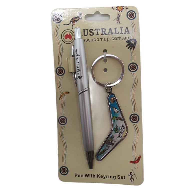 Hangsell Pen and Keyring Set Boomerang/Animal Set 3 MOA PEN016 BOANI