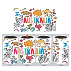 Australia Drawings Stubbie Cooler