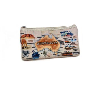 Australia Map Beige Pencil Bag