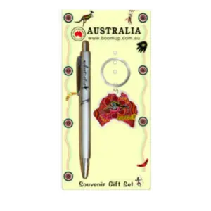 Boxed Pen and Keyring Set Map/Aboriginal