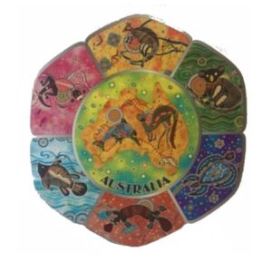 Aluminum Round Plate Aboriginal Design